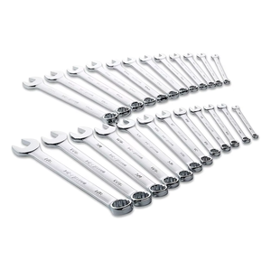 Jeu de 24 clés mixtes CRV à extrémité ouverte 7-18mm 1/4-7/8 "DIY réparation industrielle finition chromée personnalisable OEM rouleau d'outils métriques - Product Image 3