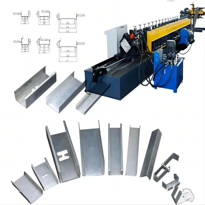 Stud And Track Shelf Frame Roll Forming Machine Ceiling Roof Battern Roll Forming Machine cold roll forming machine