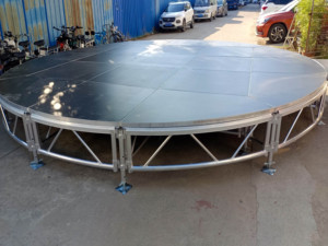 Scène ronde portable 4x4 pieds en aluminium pour DJ, avec structure circulaire réglable, certifiée CE, montage facile - Product Image 2
