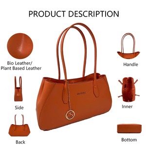 3418 A- Сумка-тоут женская из био-кожи с индивидуальным логотипом, деловая сумка для женщин с металлическим буквенным шармом - Product Image 2