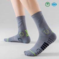 Chaussettes de sport pour hommes adultes, en coton, mi-mollet, avec semelle en tissu éponge, anti-odeur, anti-transpiration, pour la course à pied, le basketball et l'entraînement