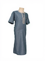CCY Maroc Qamis brodé pour enfants, manches courtes, style Thobe musulman, Abaya de l'Aïd du Moyen-Orient, Vêtements de festival pour garçons, Robe Jubba
