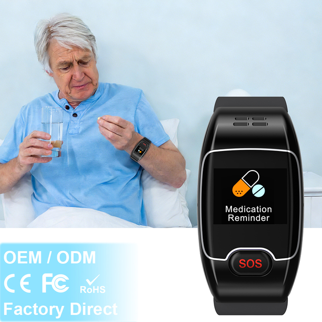 L58PRO Elderly SOS Watch Fall Detection Heart Rate Monitor Health Monitoring IP67 Waterproof GPS Navigation SIM Card Answer Call