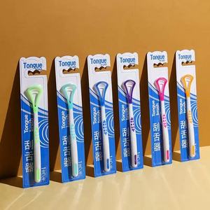 Hai mặt mềm Silicone & nhựa lưỡi <span class=keywords><strong>scraper</strong></span> & Cleaner tái sử dụng thân thiện với môi công cụ để loại bỏ hơi thở hôi Thiết kế đầy màu sắc - Product Image 2