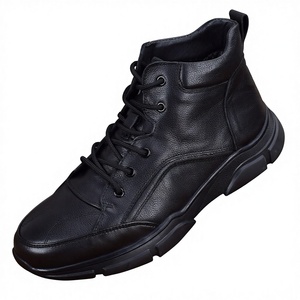 Chaussures décontractées tendance pour hommes, nouvelle collection automne, en cuir véritable, à tige haute, épaisses, antidérapantes, bottes de travail, semelle intermédiaire en PU - Product Image 2