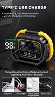 Lampe de travail LED portable rechargeable, projecteur avec charge Type-C, fixation magnétique pour atelier, garage, urgence