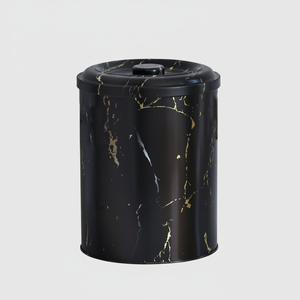 Marble <b>Black</b> 2.5L <b>Kitchen</b> Storage Metal <b>Bin</b> Ø140x180mm Metal Storage <b>Bin</b> - Product Image 2