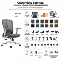 Chaise de bureau ergonomique en maille avec logo personnalisé, chaise de travail, chaise d'ordinateur, chaise pivotante de bureau pour salle de réunion d'entreprise