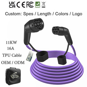 สายชาร์จ <span class=keywords><strong>EV</strong></span> แบบ Type2 16A 11KW มาตรฐานยุโรปมาตรฐาน CE UKCA ที่ได้รับการรับรองสภาพใหม่ปรับแต่งได้ตามต้องการ - Product Image 1