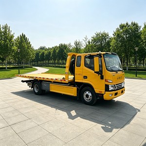 Promotion : Camion <span class=keywords><strong>de</strong></span> remorquage à plateau plat JAC 4x2 Diesel Manuel avec treuil 4T, pour dépannage routier léger et transport <span class=keywords><strong>de</strong></span> mini-excavatrices - Product Image 1