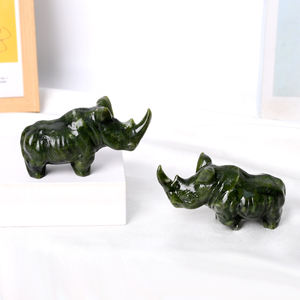 Artigianato di cristallo di alta qualità lucidato rinoceronte di giada intaglio per la decorazione della casa - Product Image 3