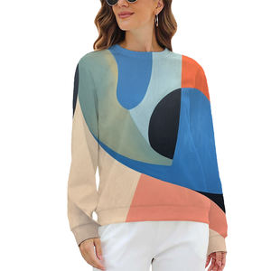 Sudaderas de cuello redondo raglán de seda de alta calidad con imagen personalizada para mujer, ropa de calle bordada, sudaderas con capucha, talla XS, disponible para todas las estaciones - Product Image 2