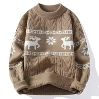 Pull personnalisé surdimensionné pour homme, motif de Noël en tricot, idéal pour les fêtes et les occasions spéciales