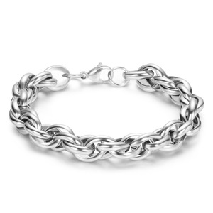 Bracelet torsadé en acier inoxydable 10 mm bicolore or pour homme, bijou cadeau - Product Image 3