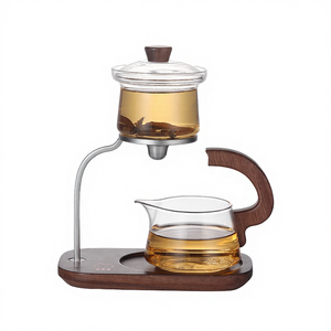 Service à thé en verre classique et créatif, de fabrication artisanale avec une expérience de 41 ans, pour usage domestique, avec <span class=keywords><strong>infuseur</strong></span> magnétique pour une préparation facile, théière Kung Fu Palace, qualité alimentaire légère - Product Image 4