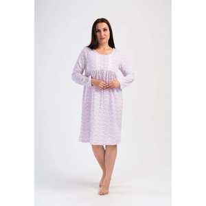 Camisón de Algodón Kaste Plus Size para Mujer, Estampado, Manga Larga - Product Image 1