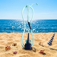 Laisse de surf transparente OEM personnalisée 7 mm en Super PU avec double rotule marine pour SUP et shortboard