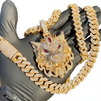 Colgante de Lujo Hip Hop Dragón Iced Out con Moissanita Natural, Plata 925 Bañada en Rodio, Certificado GCI e IDGL, Engaste de Garra, Unisex