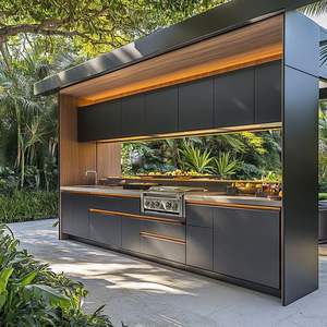 NICOCABINET Cuisine d'extérieur en acier inoxydable haut de gamme personnalisable avec barbecue intégré Idéal pour les garden-parties - Product Image 2