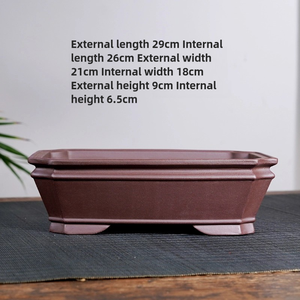 Grand <span class=keywords><strong>pot</strong></span> rectangulaire en céramique, <span class=keywords><strong>pot</strong></span> à bonsaï Yi Xing non émaillé, écologique, pour intérieur/extérieur, décoration <span class=keywords><strong>de</strong></span> jardin, pots à fleurs pour patio - Product Image 3