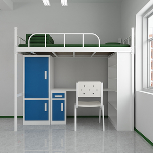 Nouveau Design Structure à boucle <span class=keywords><strong>lit</strong></span> Loft Inter-dortoir avec combinaison armoire et <span class=keywords><strong>bureau</strong></span> <span class=keywords><strong>lit</strong></span> superposé pour adultes - Product Image 4