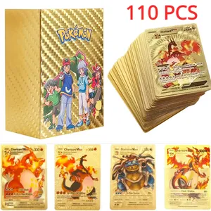 Cartes Pokemon en métal doré noir <span class=keywords><strong>Vmax</strong></span> GX, boîte de cartes Mewtwo Charizard <span class=keywords><strong>Pikachu</strong></span>, collection rare, cartes d'entraînement de combat, jouets pour enfants, cadeau - Product Image 2