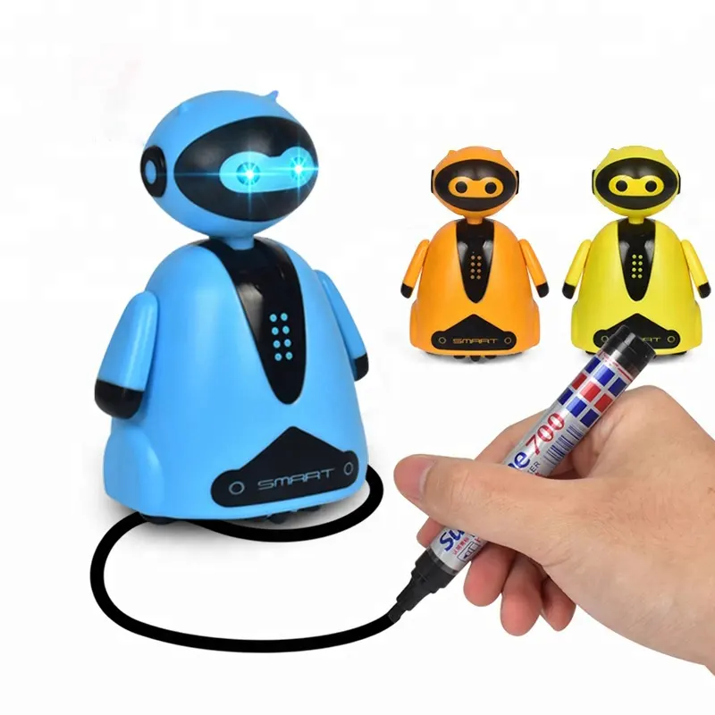 Mini Robot eléctrico de juguete para adultos, juguete de Robot de inducción de líneas negras