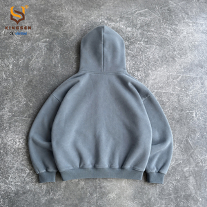 Sudaderas con capucha de felpa francesa de alto gramaje, algodón de alta calidad 500 g/m², con cremallera completa, personalizadas para hombre, estilo boxy y corto. - Product Image 3