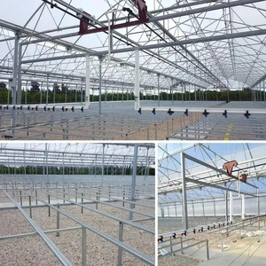 Invernadero de sistema hidropónico agrícola de película plástica de varios tramos a la venta Invernadero comercial de túnel bajo para cultivo de caracoles - Product Image 2