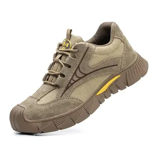 Zapatos de seguro laboral para hombres: suela de goma eléctrica de alta densidad antigolpes y antiperforación, construcción de seguridad resistente al desgaste