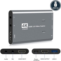 Boîtier d'enregistrement et de jeux vidéo en Streaming, HDMI 4K/3.0 P, 60fps, carte d'acquisition pour jeux en direct, avec port USB 1080, pour PS3/4,Nintendo Switch, etc
