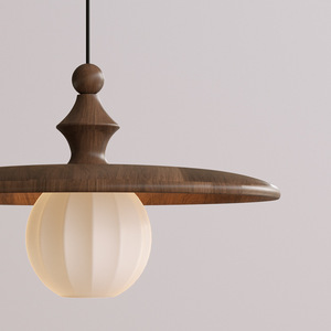 Lámpara Colgante Estilo Wabi Sabi Vintage, Redonda, E27, LED, de una Sola Cabeza, Color Chocolate, Iluminación Ambiental para Dormitorio - Product Image 3