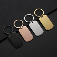 Porte-clés en acier inoxydable personnalisé ne se décolore pas gravure Logo à la mode militaire ID étiquettes de texte vierges porte-clés en métal pour