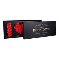 Boite en carton avec logo personnalisé, emballage de cadeau avec une rose romantique, pour la saint-valentin, boîte à fleurs, avec des fleurs, pour la saint-valentin