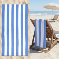Serviette de Bain Luxe Moderne Personnalisée à Rayures en Microfibre Séchage Rapide Anti-Sable Écologique Portable Toutes Saisons pour la Plage