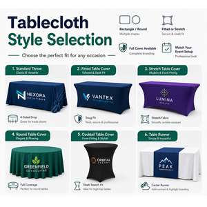 Full Color Custom <b>Table</b> Cloth Cover With Logo <b>6ft</b> 8ft Stretch Tablecloth Spandex For Trade Show Event <b>Table</b> Cloth - Product Image 3