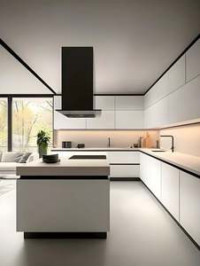 Armoires de cuisine en placage de qualité haut de gamme Armoire de construction spacieuse et simplifiée Aménagement ménager pour la cuisine - Product Image 4