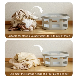 Custom Logo /Color Creative Colorful Popular New <b>Plastic</b> Laundry Clothing <b>Basket</b> Storage Box <b>Baskets</b> to Organize Bathroom - Product Image 2