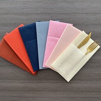 Serviettes Airlaid jetables imprimées personnalisées de haute qualité teinture dîner fête de mariage Serviettes en papier avec poche pour couverts
