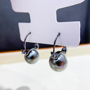 S925 <b>Silver</b> DIY <b>Pearl</b> Accessories 9-15mm Round Beads on 22069 Stand Black and Empty Earnail for Jewelry <b>Earrings</b> - Product Image 1