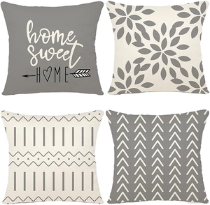Manufacturer Wholesale Set of 4 Knitted <b>Sofa</b> Pillow <b>Covers</b> Home Sweet Home Geometric Cushion <b>Covers</b> Custom - Product Image 1