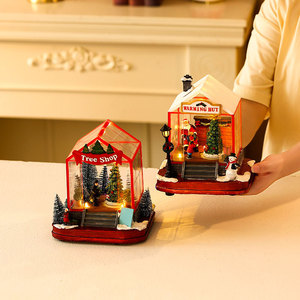 Caja de música para regalo de Navidad, casa giratoria iluminada, decoración navideña, adorno de escritorio con caja de música, regalo - Product Image 2