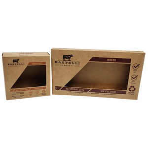 Tùy chỉnh in logo thực phẩm hộp giấy tùy chỉnh thiết kế Kraft Đóng gói hộp cửa sổ cho bao bì thịt bò - Product Image 1