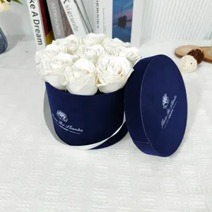 2023 Custom Color Velvet Roses Gifts Packaging Caja Para Flores Mom Flower Box
