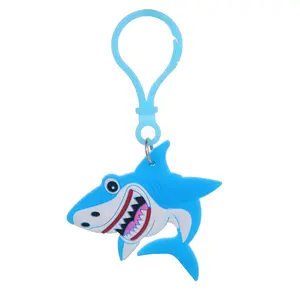समुद्र पशु चाबी का गुच्छा प्यारा कार्टून शार्क पीवीसी चाबी की अंगूठी कार लटकन सामान छोटा सा उपहार