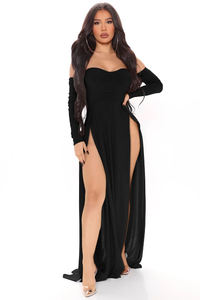 <span class=keywords><strong>Robe</strong></span> maxi à double fente grande taille <span class=keywords><strong>pas</strong></span> chère, sans bretelles, demi-épaule, élégante, <span class=keywords><strong>longue</strong></span> <span class=keywords><strong>robe</strong></span> de soirée et <span class=keywords><strong>robe</strong></span> de nuit - Product Image 2