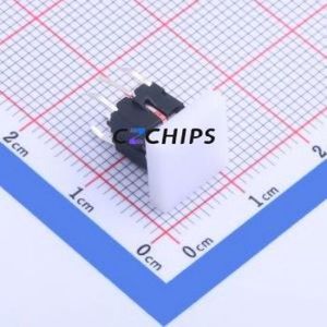 TPB01-105L1W Tactile Switch Through hole Component (THT) Switch Rectangle Button White - Product Image 1