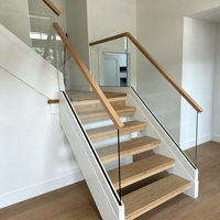 GAAS Garde-corps en verre sans cadre en aluminium moderne de qualité supérieure, verre de sécurité trempé et feuilleté pour escalier, balcon, terrasse, villa, appartement