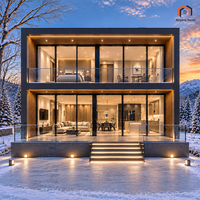 Maison préfabriquée de luxe à 2 étages, 3 chambres, entièrement meublée, en acier léger, villas modernes préfabriquées