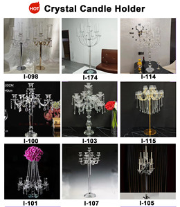 LEDA Nouveau design, décoration de table de banquet, chandelier en verre, chandelier en cristal rouge pour mariage - Product Image 5